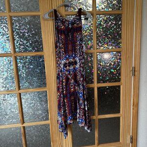 Ryan Wythe Keyhole Halter Dress Women's Sz 22W Geometric Sundress